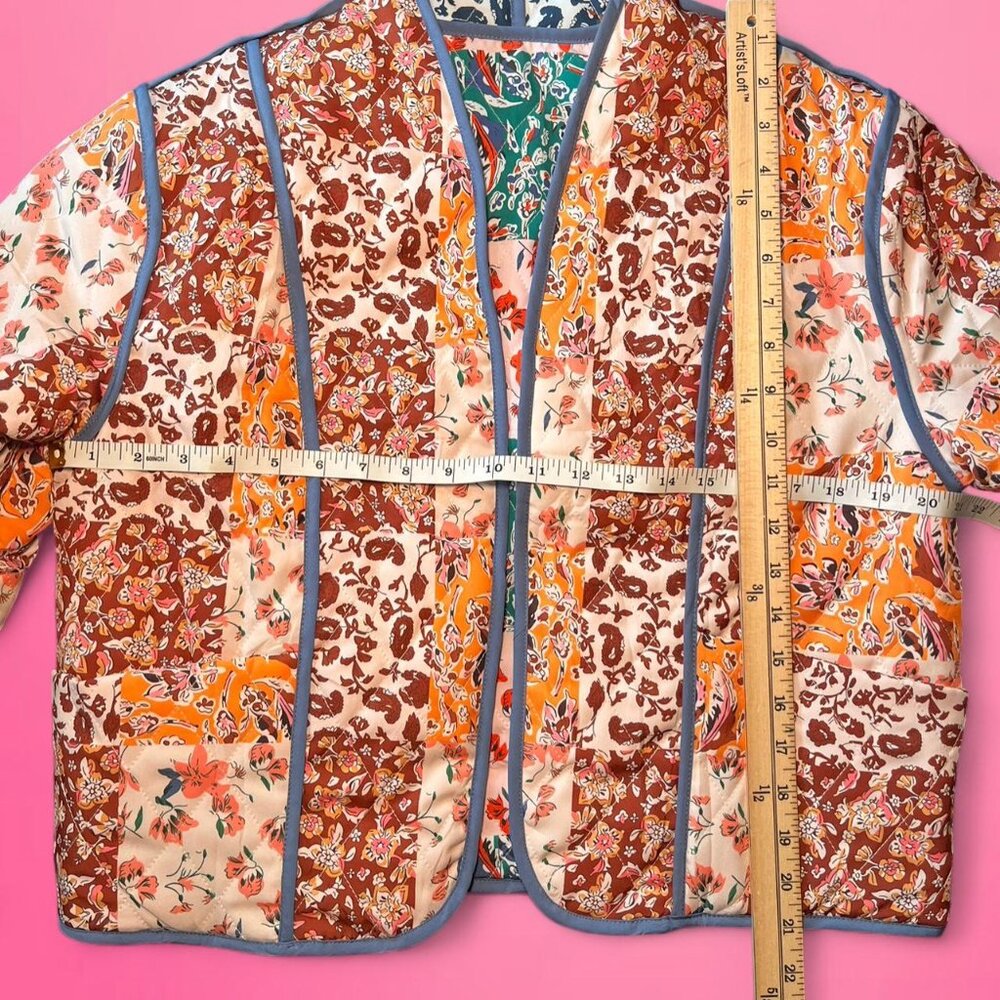 Quilted boho reversible patchwork jacket - image 8